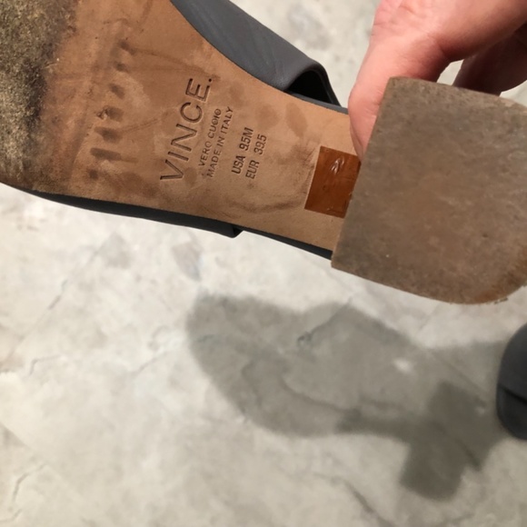 Vince Camuto gray wrap around ankle chunky heels - Picture 2 of 7